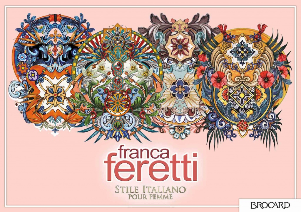 Коллекция Stile Italiano — это парфюмерные фантазии на знаменитые итальянские темы. Moda — раскованная элегантность Милана. Siesta — поэзия средиземноморской жизни. Gelato — по-детски яркое удовольствие от вкуса. Murano — миг волшебства, застывший в венецианском стекле.